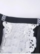 Gothic Style Unique Retro Print Stitching White Lace Elegant Black And White Skirt