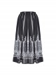 Gothic Style Unique Retro Print Stitching White Lace Elegant Black And White Skirt