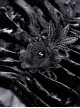 Gothic Style Retro Velvet Lace Spliced Exquisite Three Dimensional Flowers Gorgeous Black Ruffled Long Skirt