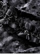 Gothic Style Retro Velvet Lace Spliced Exquisite Three Dimensional Flowers Gorgeous Black Ruffled Long Skirt