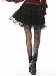 Gothic Style Elegant Velvet Splicing Lace Mesh Hem Daily Simple Black Short Skirt