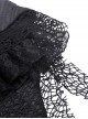 Punk Style Unique High Low Waist Irregular Tailoring Design Long Swallowtail Black Double Layer Lace Skirt