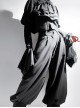 Wizard Law Series Black Retro Dark Gothic Lolita Ouji Fashion Bowknot Tie Puff Sleeve Peaked Hem Coat Lace Pants Set