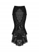 Gothic Style Exquisite Jacquard Embroidery Lace Elegant And Sexy Black Package Hip Tail Skirt