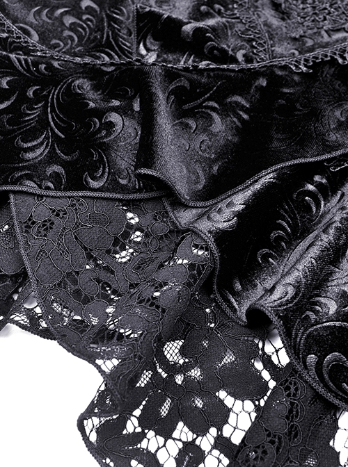 Gothic Style Exquisite Jacquard Embroidery Lace Elegant And Sexy Black Package Hip Tail Skirt
