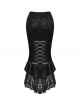 Gothic Style Exquisite Jacquard Embroidery Lace Elegant And Sexy Black Package Hip Tail Skirt