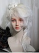 Handsome Mid Split Bangs Long White Wavy Curls Hair Ouji Fashion Juvenile Wolf Tail Full Head Wig