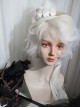 Handsome Mid Split Bangs Long White Wavy Curls Hair Ouji Fashion Juvenile Wolf Tail Full Head Wig