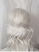 Handsome Mid Split Bangs Long White Wavy Curls Hair Ouji Fashion Juvenile Wolf Tail Full Head Wig