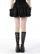 Gothic Style Exquisite Embroidered Mesh Sweet Ribbon Bowknot Elegant Black Mini Petticoat Tutu Skirt
