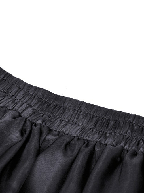 Gothic Style Exquisite Embroidered Mesh Sweet Ribbon Bowknot Elegant Black Mini Petticoat Tutu Skirt