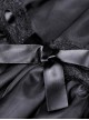 Gothic Style Exquisite Embroidered Mesh Sweet Ribbon Bowknot Elegant Black Mini Petticoat Tutu Skirt