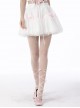 Gothic Style Sweet Mesh Lace Stitching Pink Ribbon Bowknot Cute White Mini Petticoat Tutu Skirt