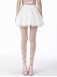 Gothic Style Sweet Mesh Lace Stitching Pink Ribbon Bowknot Cute White Mini Petticoat Tutu Skirt