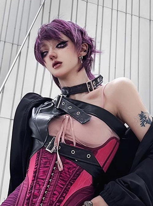 Taboo Idol Series Gradient Purple Cool Wolf Tail Juvenile Reverse Curling Hair Ouji Fashion Full Head Wig