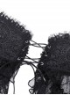 Gothic Style Gorgeous Flowing Lace Long Tail Leather Cross Strap Retro Black Waist Cake Skirt