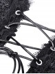 Gothic Style Gorgeous Flowing Lace Long Tail Leather Cross Strap Retro Black Waist Cake Skirt