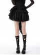 Gothic Style Exquisite Embroidered Lace Mesh Leather Strap Waist Luxury Long Tail Black Cake Skirt