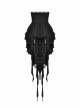 Gothic Style Exquisite Embroidered Lace Mesh Leather Strap Waist Luxury Long Tail Black Cake Skirt