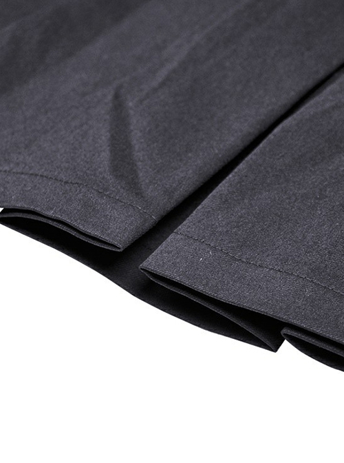 Punk Style Rebellious Rock Roll Hollow Metal Cross Waist Bag Design Daily Cool Black Pleated Skirt