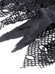 Gothic Style Personalized Ripped Lace Irregular Messy Hem Design Black High Waist Skirt