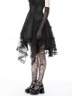 Gothic Style Luxury Palace Embroidery Exquisite Lace Ruffles Cross Ribbon Elegant Black Corset Skirt