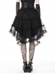 Gothic Style Luxury Palace Embroidery Exquisite Lace Ruffles Cross Ribbon Elegant Black Corset Skirt