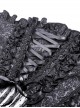 Gothic Style Luxury Palace Embroidery Exquisite Lace Ruffles Cross Ribbon Elegant Black Corset Skirt