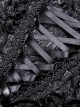 Gothic Style Luxury Palace Embroidery Exquisite Lace Ruffles Cross Ribbon Elegant Black Corset Skirt