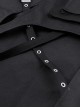 Punk Style Rock Metal Buckle Cross Strap Sexy Side Slit Daily Versatile Black Tight Long Skirt