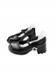 Glass Diamond Button Elegant Sweet Lolita Daily Versatile Wave Heel French Style Round Toe Mary Jane Shoes