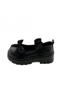 Soft Girl Daily Versatile Pleated Rope Shoelaces Sweet Lolita Kawaii Chunky Heel Thick Sole Round Toe Mary Jane Shoes