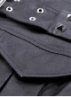 Punk Style Cool Rivet Metal Buckle Decorative Belt PU Leather Material Black Sexy Pleated Mini Skirt