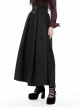 Gothic Style Retro Exquisite Embroidery Unique Metal Special Shaped Buckle Elegant Black Waist Long Skirt