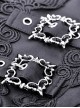 Gothic Style Retro Exquisite Embroidery Unique Metal Special Shaped Buckle Elegant Black Waist Long Skirt