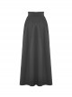 Gothic Style Retro Exquisite Embroidery Unique Metal Special Shaped Buckle Elegant Black Waist Long Skirt