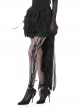 Gothic Style Exquisite Layered Lace Palace Pleated Retro Gorgeous Long Tail Black Sexy Skirt