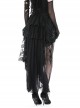 Gothic Style Exquisite Layered Lace Palace Pleated Retro Gorgeous Long Tail Black Sexy Skirt