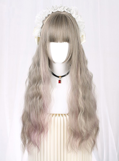 Multicolor Daily Commute Flat Bangs Corn Silk Long Curly Hair Elegant Classic Lolita Full Head Wig