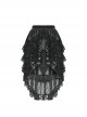 Gothic Style Luxury Velvet Exquisite Layered Mesh Lace Ruffle Elastic Waist Elegant Black Princess Skirt