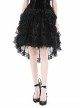 Gothic Style Exquisite Velvet Printed Mesh Layered Lace Elegant Retro Black Fluffy Palace Skirt