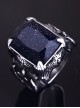 Trendy Versatile Daily Cool Purple Sandstone Titanium Steel Metallic Fangs Punk Style Ouji Fashion Ring