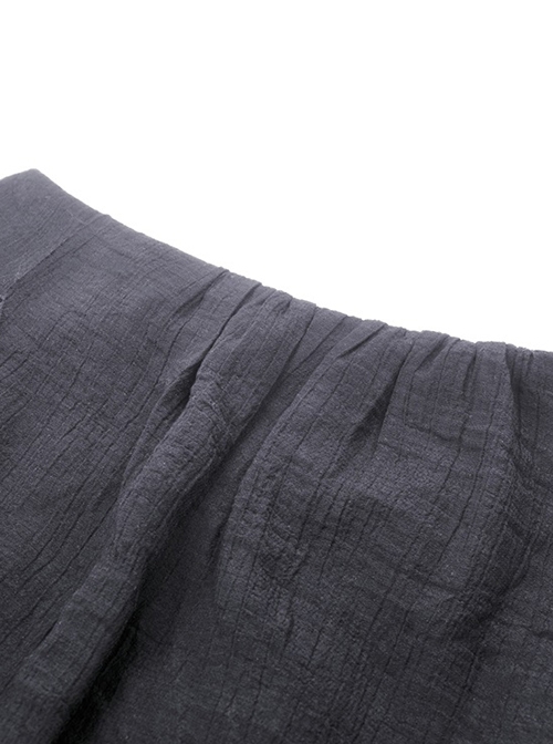Punk Style Unique Woven Mesh Pleated Design Decadent Irregular Flowing Hem Black Slim Skirt