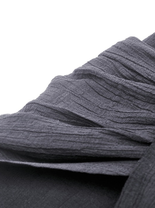 Punk Style Unique Woven Mesh Pleated Design Decadent Irregular Flowing Hem Black Slim Skirt