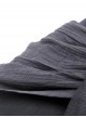 Punk Style Unique Woven Mesh Pleated Design Decadent Irregular Flowing Hem Black Slim Skirt