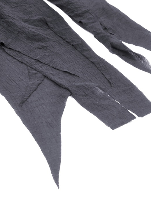 Punk Style Unique Woven Mesh Pleated Design Decadent Irregular Flowing Hem Black Slim Skirt