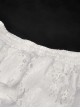 Gothic Style Exquisite Layered Lace Irregular Hem Short Tail Design Elegant Pure White Cake Skirt
