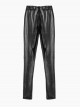 Gothic Style Exquisite Lace Leather Stitching Sexy Flower Hollows Black Tight Leggings Pants
