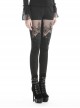 Gothic Style Retro Victoria Sexy Flower Embroidered Lace Stitching Hollow Elegant Black Tight Trousers