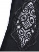 Gothic Style Retro Exquisite Floral Lace Hollow Cross Ribbon Straps Elegant Black Tight Leggings
